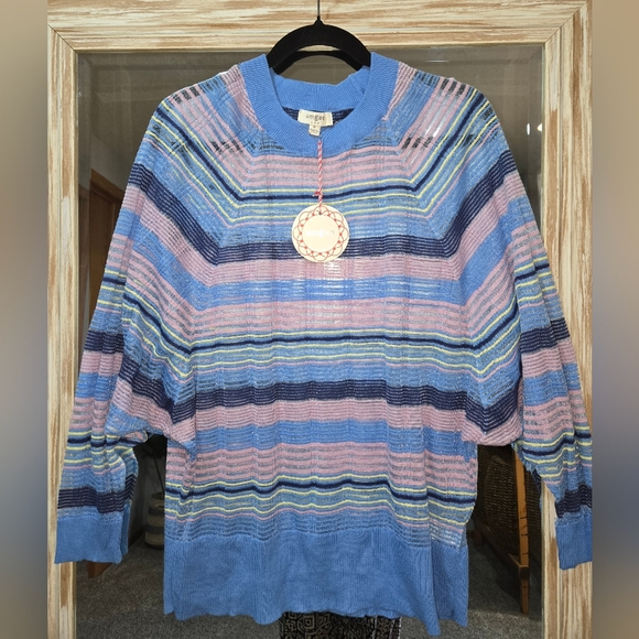 Umgee Multicolor Striped Sweater - Picture 2 of 4